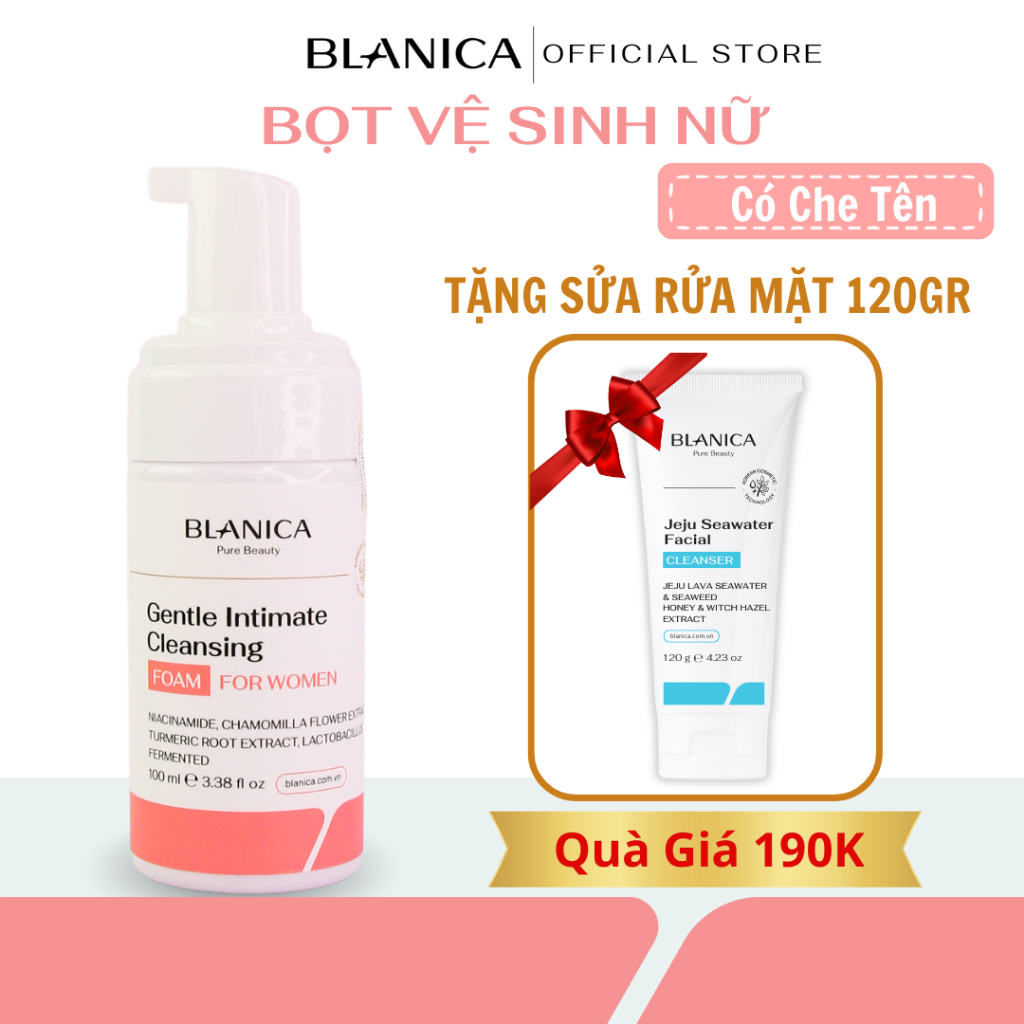 Dung dịch vệ sinh nữ dạng bọt chiết xuất cúc la mã BLANICA Gentle Intimate Cleansing Foam 100ml