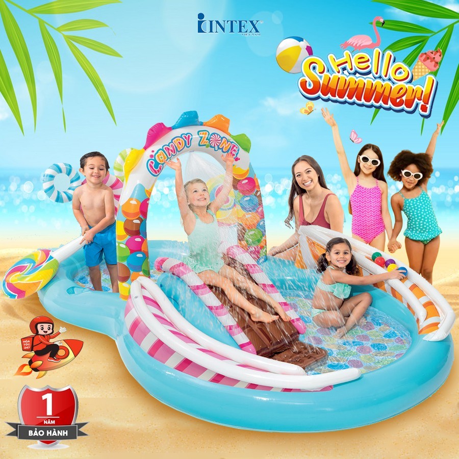 Bể bơi phao có cầu trượt INTEX 57161/57165/57162 Shopee Việt