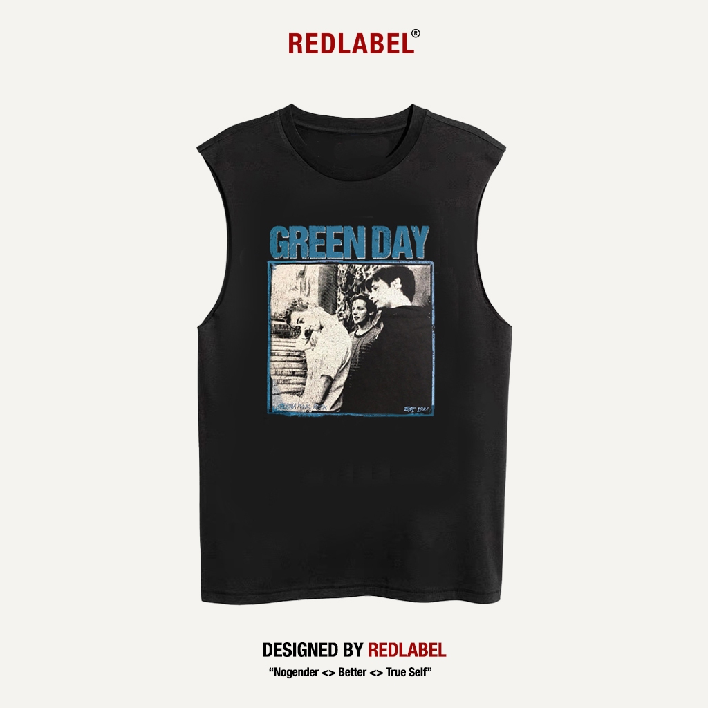 Áo Ba Lỗ REDLABEL "GREENDAY 2", Áo Tanktop Cotton Dày Dặn in họa tiết Phong Cách Unisex TT16