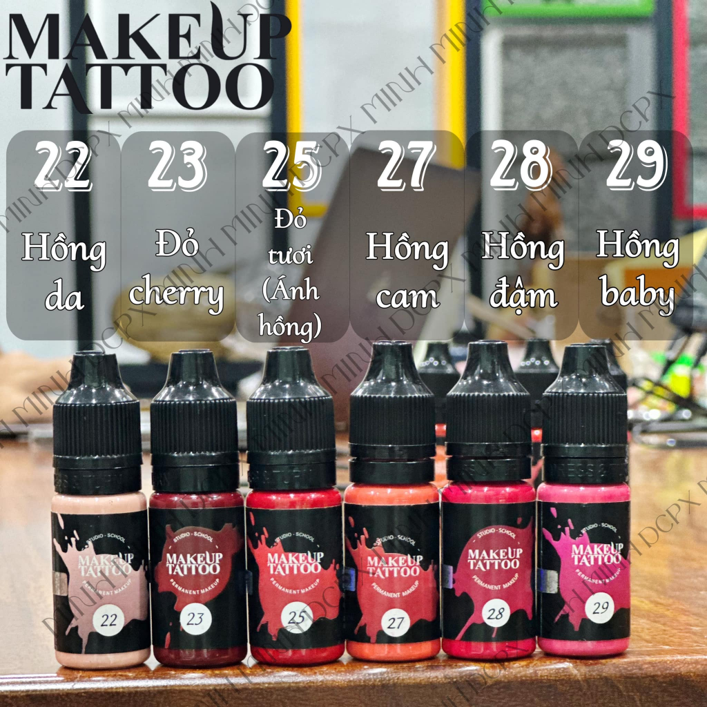 Mưc MakeUp Tattoo - Nga Phun Mày, Môi, Mí Gốc Bột Nước