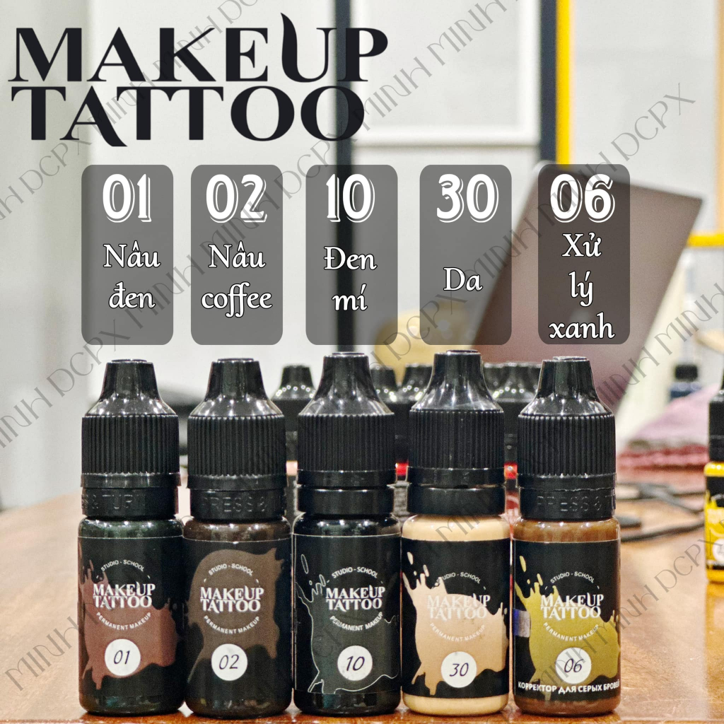 Mưc MakeUp Tattoo - Nga Phun Mày, Môi, Mí Gốc Bột Nước