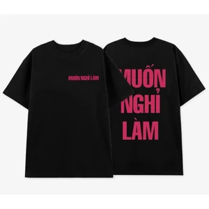 Áo Thun Unisex MUỐN NGHỈ LÀM VN, Áo Phông Nam Nữ Form Rộng Tay Lỡ Chất Thun Cotton60 Mềm Mịn Menswear Cổ Tròn