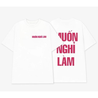 [MỚI] Áo Thun Unisex MUỐN NGHỈ LÀM VN, Áo Phông Nam Nữ Form Rộng Tay Lỡ Chất Thun Cotton60 Mềm Mịn Menswear Cổ Tròn