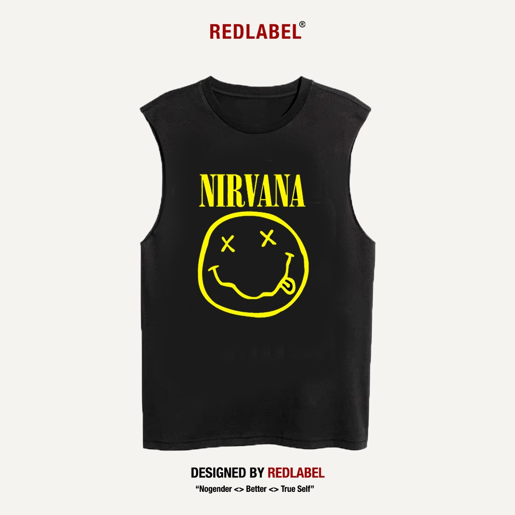 Áo Ba Lỗ REDLABEL "NIRVANA", Áo Tanktop Cotton Dày Dặn in họa tiết Phong Cách Unisex TT23