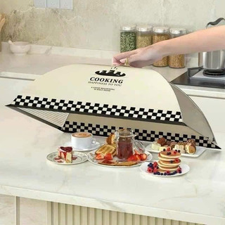 LỒNG BÀN GẤP GỌN COOKING hoạ tiết kẻ sọc phong cách Bắc Âu sang trọng thiết kế lưới thoáng khí chống bụi, côn trùng