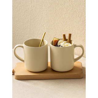Cốc sứ có quai kiểu Mohem men mờ dáng basic dung tích 420ml dùng uống nước, trà, coffe, gốm sứ Bát Tràng  - LÀNG GỐM