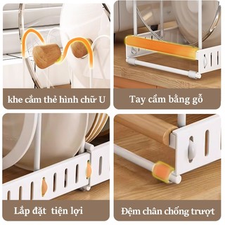 Gslife Kệ Để Nắp Nồi Nhà Bếp Có Thể Điều Chỉnh 7/10 Thanh, Giá Để Nồi Chảo Đĩa Thớt Đen/Trắng