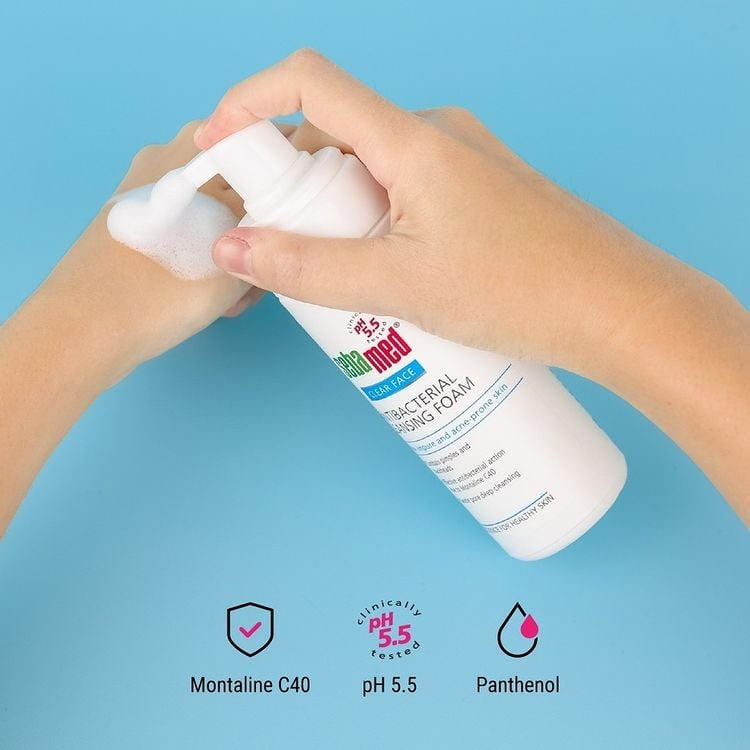 Ảnh Combo 2 chai Sữa rửa mặt tạo bọt kháng khuẩn giảm mụn Sebamed Cleansing Foam pH5.5 (150ml) 4