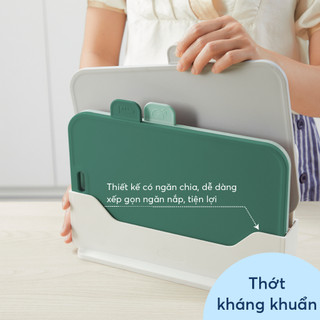 Bộ 4 thớt đa năng Yoko ( kèm hộp) thái thịt sống, thịt chín, cá và rau củ riêng biệt