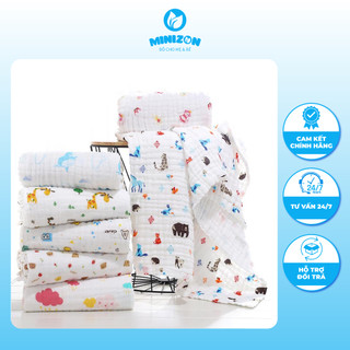 Khăn Tắm Organic HBQ 4 Lớp Có Hình Born Because Mẫu Mới Mềm Mại Thấm Hút Tốt