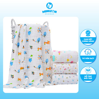 Khăn Tắm Nhăn Organic Cotton 6 Lớp, Khăn Đa Năng Xuất Nhật Siêu Mềm Thấm Hút Tốt