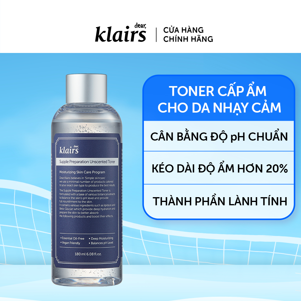 Ảnh Nước hoa hồng Dear, Klairs Supple Preparation Unscented Toner 180ml 4