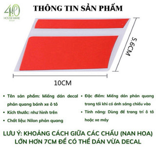 Combo 4 miếng decal dán vành bánh phản quang
