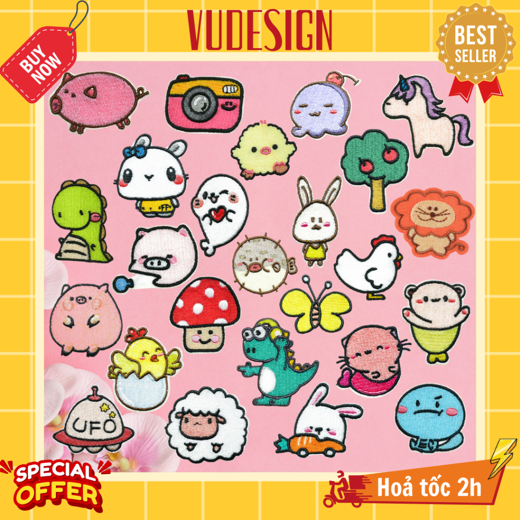 Sticker Dán Vải, Sticker Ủi Thêu Quần Áo, Balo Nhiều Hình Nhỏ Xinh Xắn ...