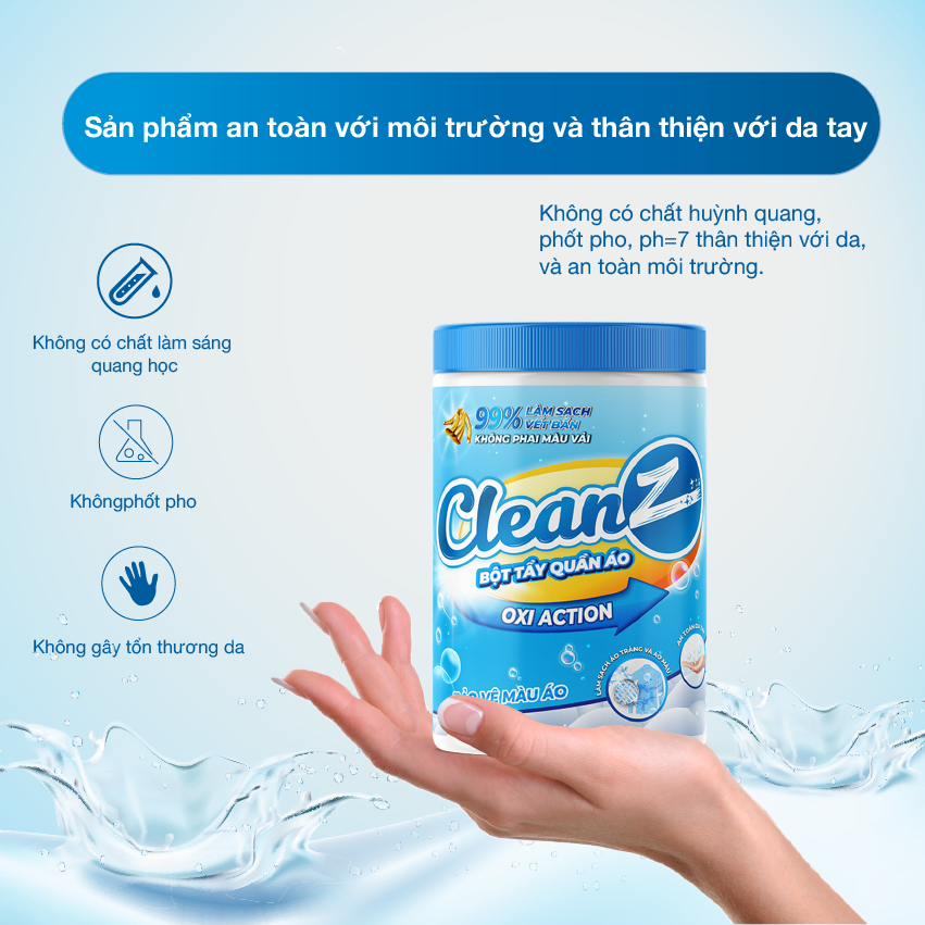 Ảnh Bột tẩy quần áo màu CleanZ 300g đánh bay vết bẩn, ố màu giúp làm sạch quần áo như mới 3