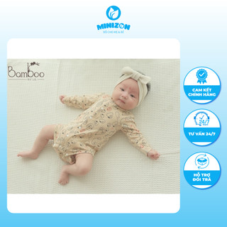 Bộ Body Chip Little Love Sơ Sinh Dài Tay Chất Liệu Bamboo 0-3m Và 3-6m