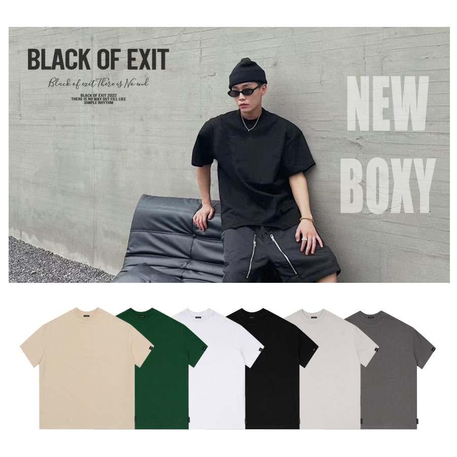 Áo thun BOXY BLACK OF EXIT trơn form boxy nam nữ Local Brand | Shopee ...