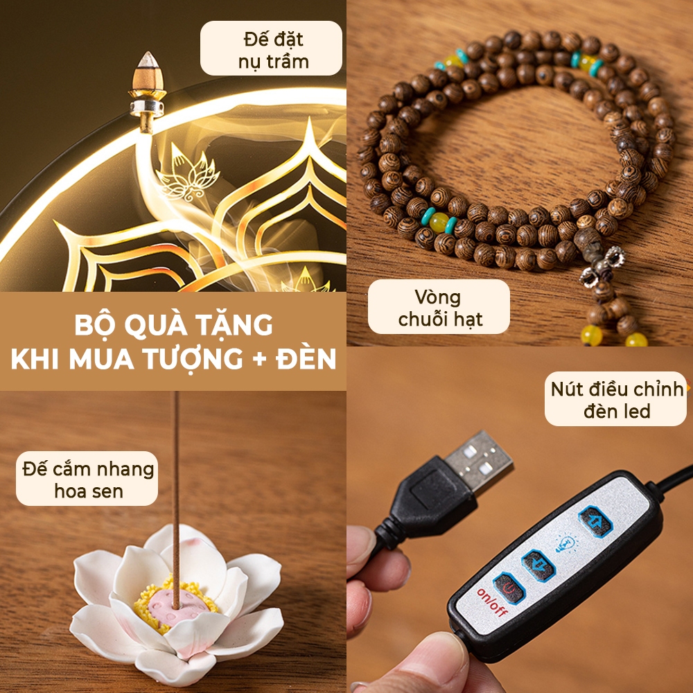 Tượng Phật A Di Đà Gốm Tử Sa Cao 22cm, Tượng Phật Đặt Bàn Thờ, Decor , Trang Trí