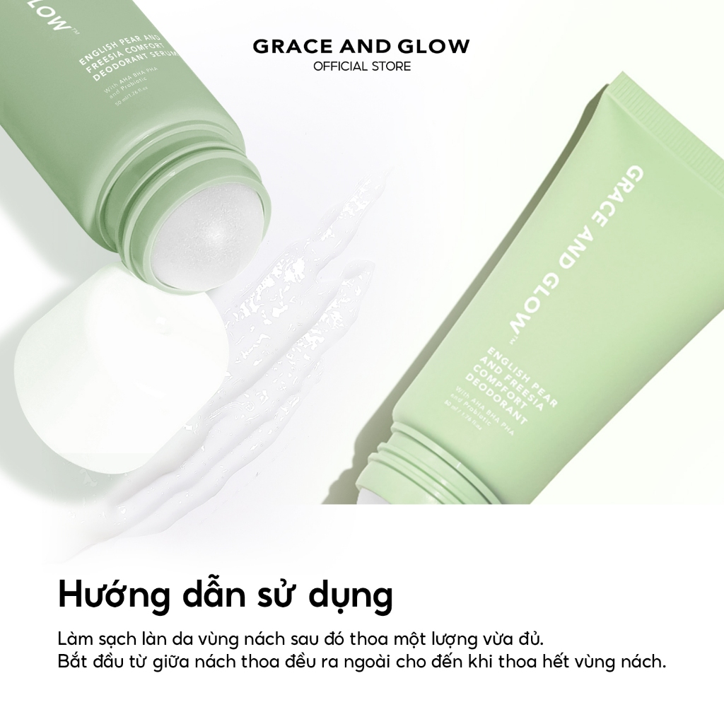 Lăn khử mùi Sáng Da Grace and Glow 50ml Black Opium / English Pear / AHA BHA Serum Lăn Nách Sáng Da Ngăn Mồ Hôi