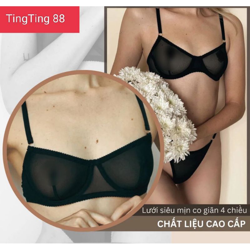 Sét đồ lót lưới xuyên thấu, Sét nội y nữ lưới xuyên thấu gợi cảm sexy
