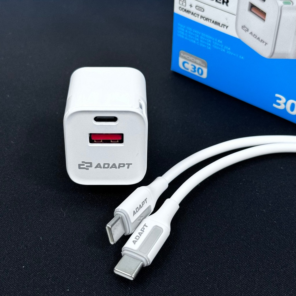 Dây cáp sạc nhanh và truyền dữ liệu Adapt USB Type-C to Type-C 60W chính hãng