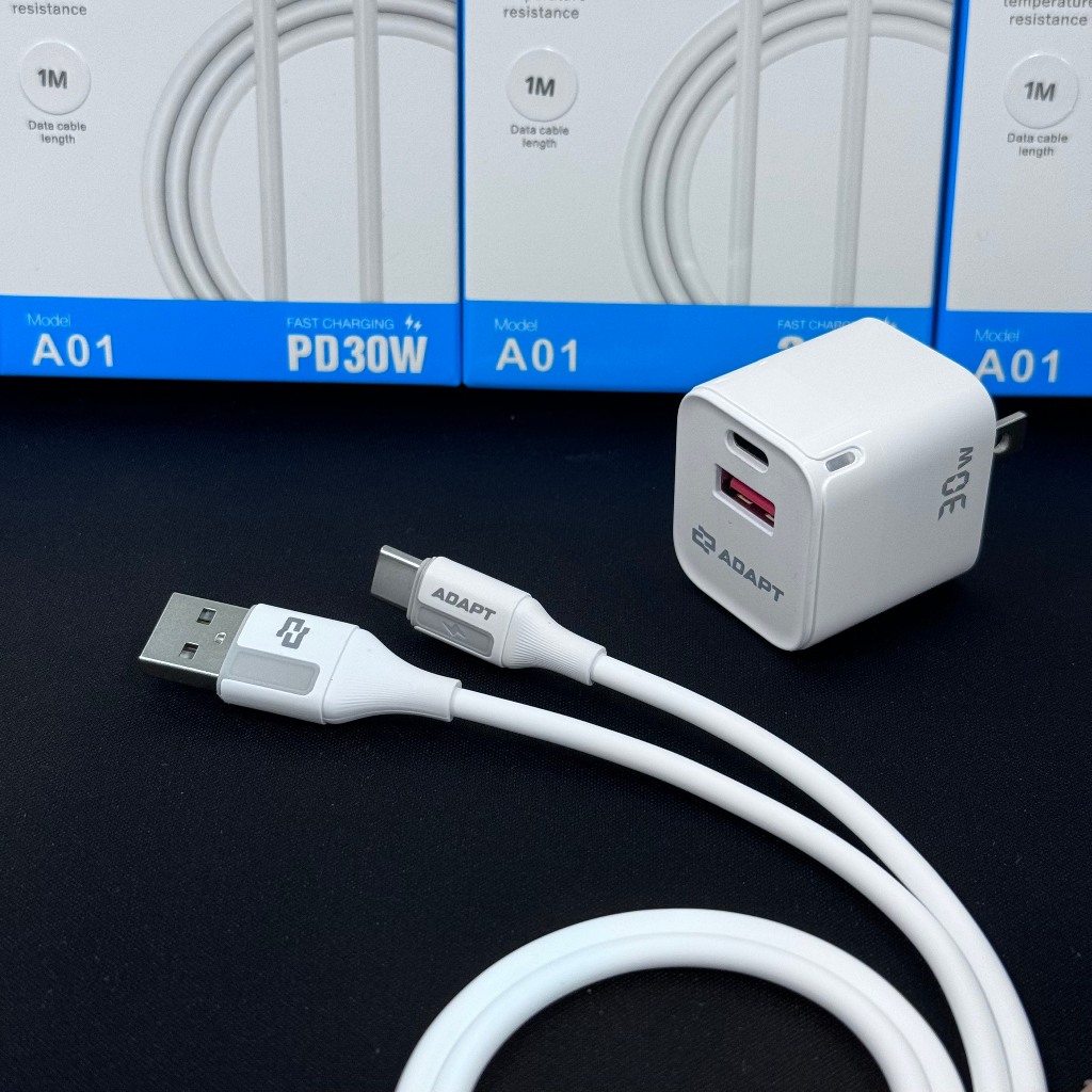 Cáp sạc nhanh và truyền dữ liệu Adapt USB to C 3.1 A chống nóng lạnh 1m chính hãng