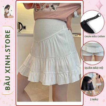 Chân Váy Bầu Xòe 💞𝑭𝑹𝑬𝑬𝑺𝑯𝑰𝑷💞 Chân Váy Xòe Dáng Ngắn Hàng Quảng Châu Siêu Đẹp Cho Mẹ Bầu - QL3