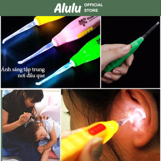 Dụng Cụ Lấy Ráy Tai Có Đèn Đầu Mềm An Toàn Cho Bé - Lấy Ráy Tai Có Đèn 3 Đầu  -  Alulu.store