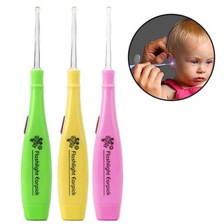 Dụng Cụ Lấy Ráy Tai Có Đèn Đầu Mềm An Toàn Cho Bé - Lấy Ráy Tai Có Đèn 3 Đầu  -  Alulu.store