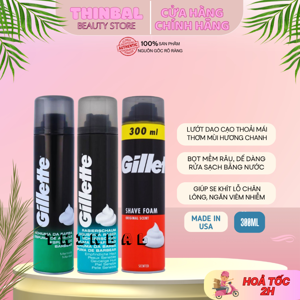 Kem Bọt Cạo Râu Dưỡng Ẩm Và Làm Mềm Da Gillette 300ml Chuẩn Mỹ | Shopee ...