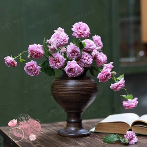 Bình Hoa Gốm Sứ Bát Tràng Cao 29cm Dáng Chân Đèn Lọ Hoa Vẽ Thủ Công Trang Trí Phòng Khách, Quà Tặng