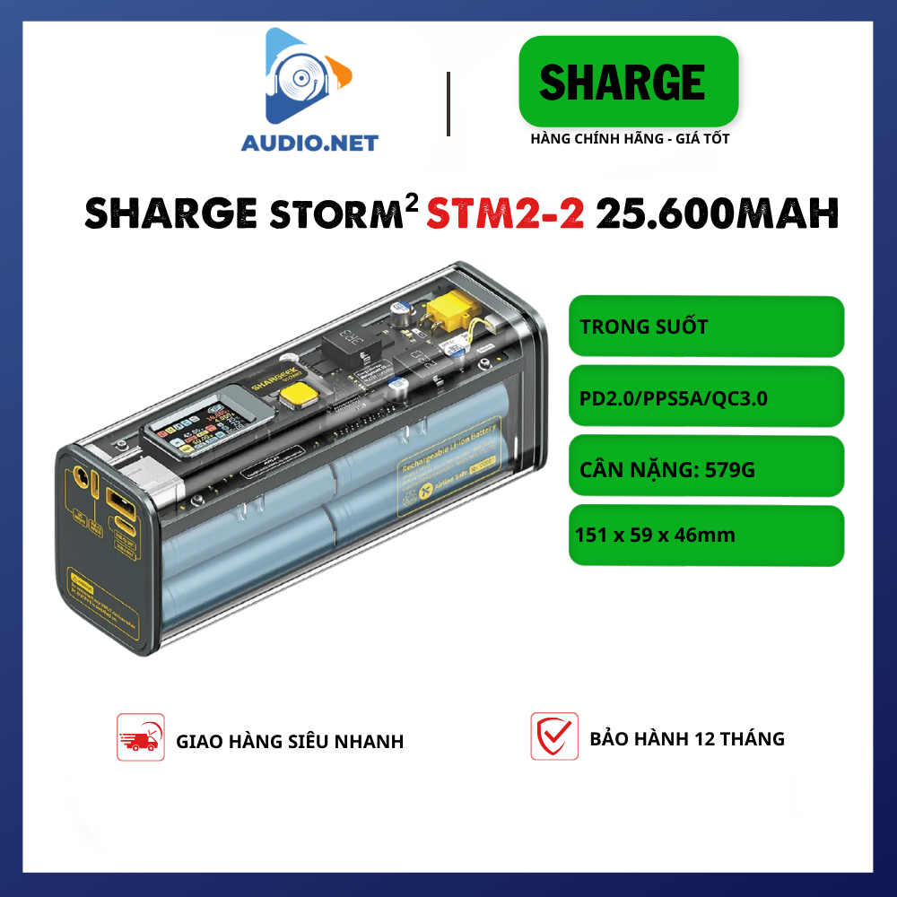 Pin Sạc Dự Phòng Màn Hình LED SHARGE/Shargeek STORM 2 liquid 25600mah ...