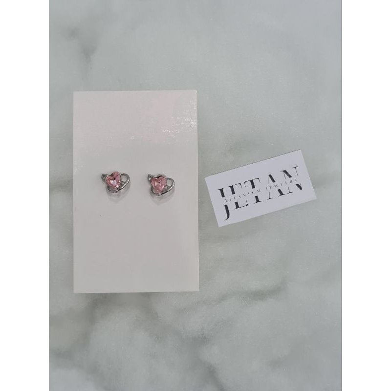 Khuyên tai Tim Đá Hồng PLANET JetanX (1 chiếc)