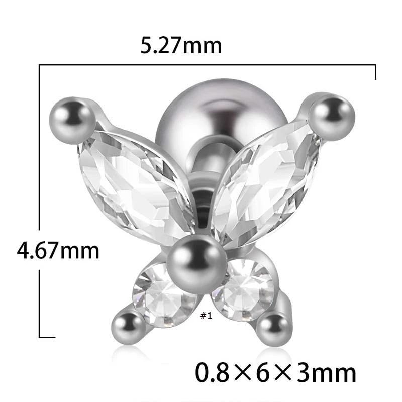 Khuyên Tai Bướm Đá WHITE BUTTERFLY JetanX (1 chiếc)