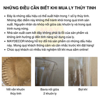 Bộ 6 Ly thủy tinh 175ml 300ml, cốc miệng loe sọc  chịu nhiệt có đai gỗ dùng uống cà phê, trà