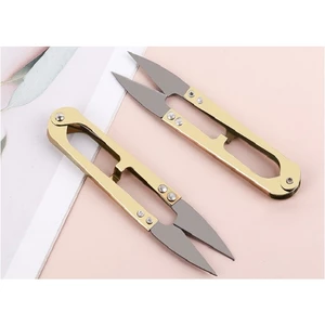 Kéo Cắt Chỉ, Kéo Bấm Chỉ, cán làm kim loại màu vàng - KCC002a