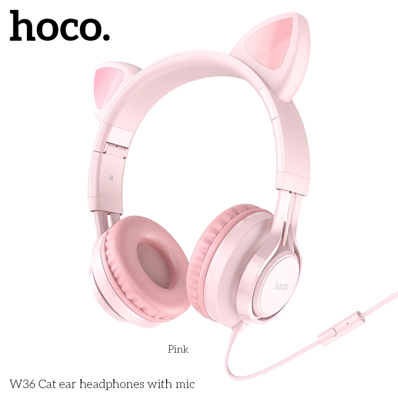Tai nghe chụp tai Hoco W36 hỗ trợ mic nghe gọi, đàm thoại, kết nối jack ...