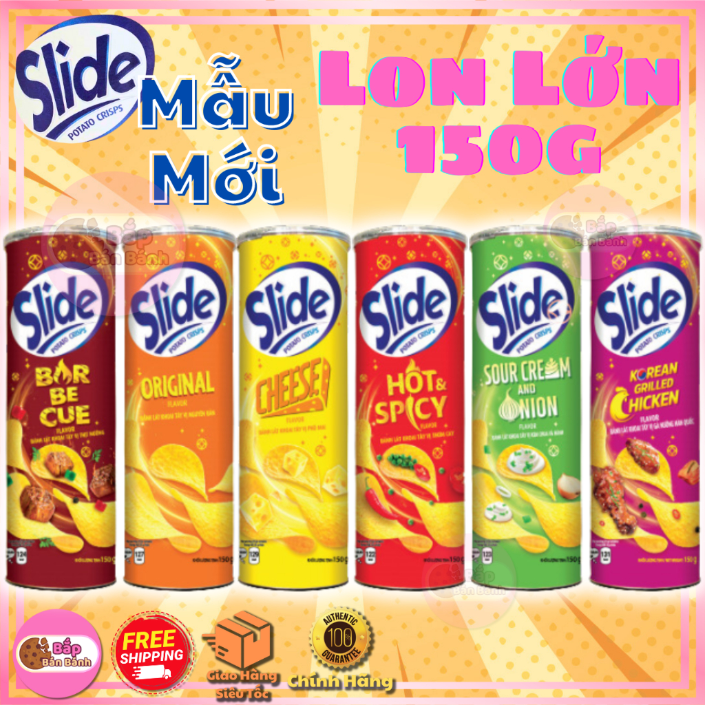 [Lon Lớn 150g] Bánh Lát Snack Khoai Tây Slide Đủ Vị - Bánh Snack Khoai ...