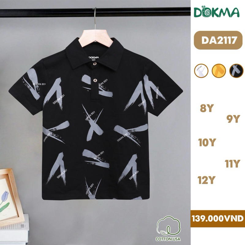 (19-42kg, 7-12Y) Áo Polo Cổ Đức Thiết Kế Thời Trang Dokma DA1430 DA2177 DA2117 DA2663