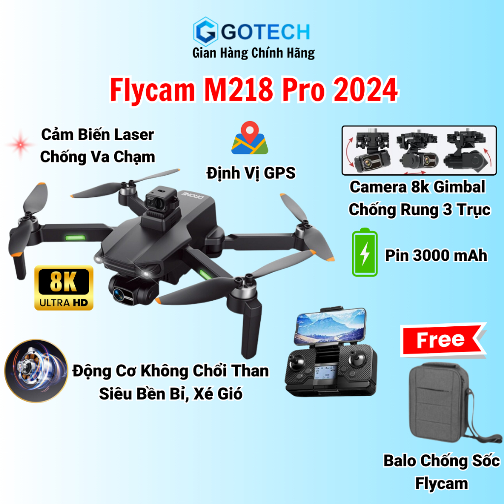 Flycam M218 GPS Giá Rẻ, Máy Bay Điều Khiển Từ Xa Camera 8k Sắc Nét ...
