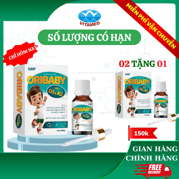 ( Mua 2 tặng 1) Oribaby D3K2 - Bổ Sung D3+K2 Cho Bé Chai 20ml tặng ORIBABY D3K2