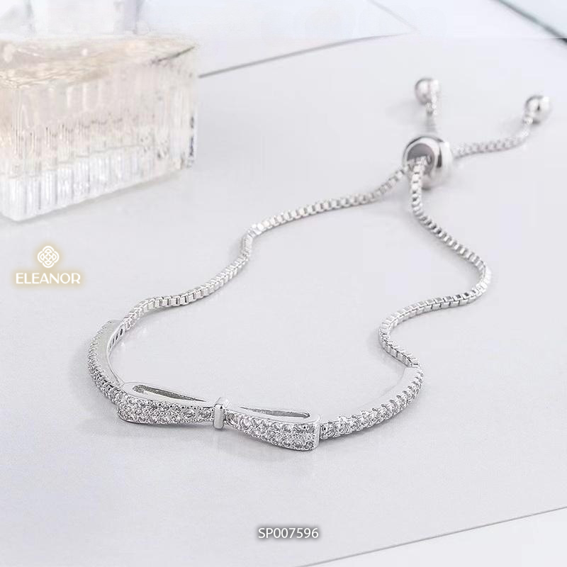 Vòng tay nữ dây rút Eleanor Accessories mặt hình nơ đính đá phụ kiện trang sức lắc tay 7596