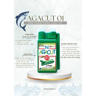 Chế Phẩm SInh Học Thuốc Thuỷ Sản Xử Lý Nước - HI-AGACUT1 - Tiêu Diệt Nấm, Vi Khuẩn Và Sát Trùng...- Chai 1 lít