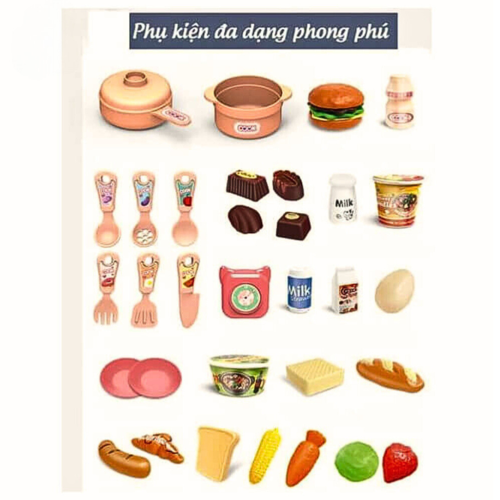 Bộ Đồ Chơi Nhà Bếp Nấu Ăn Mô Phỏng Nấu Ăn Chân Thật Có Hơi Nước Đồ Chơi Bếp Đứng Bếp Nấu Ăn - Đồ Chơi Cho Bé PUKAPI