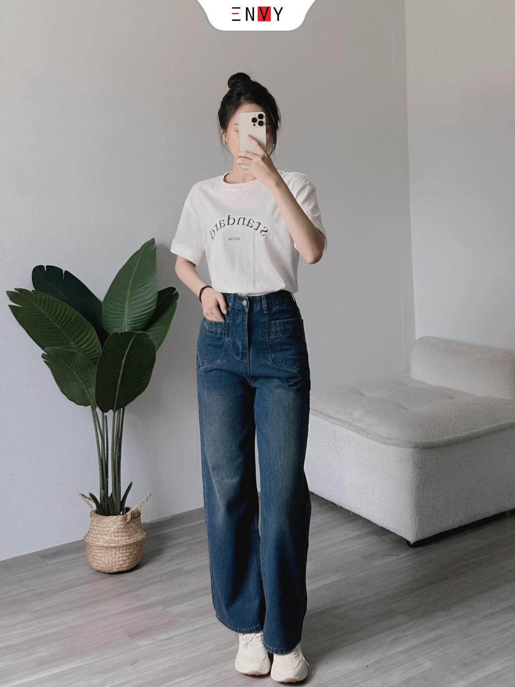 Ảnh Quần Jean Nữ Màu Đậm Dễ Phối Đồ ENVY J109 1