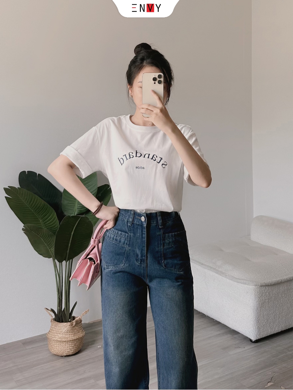 Ảnh Quần Jean Nữ Màu Đậm Dễ Phối Đồ ENVY J109 4