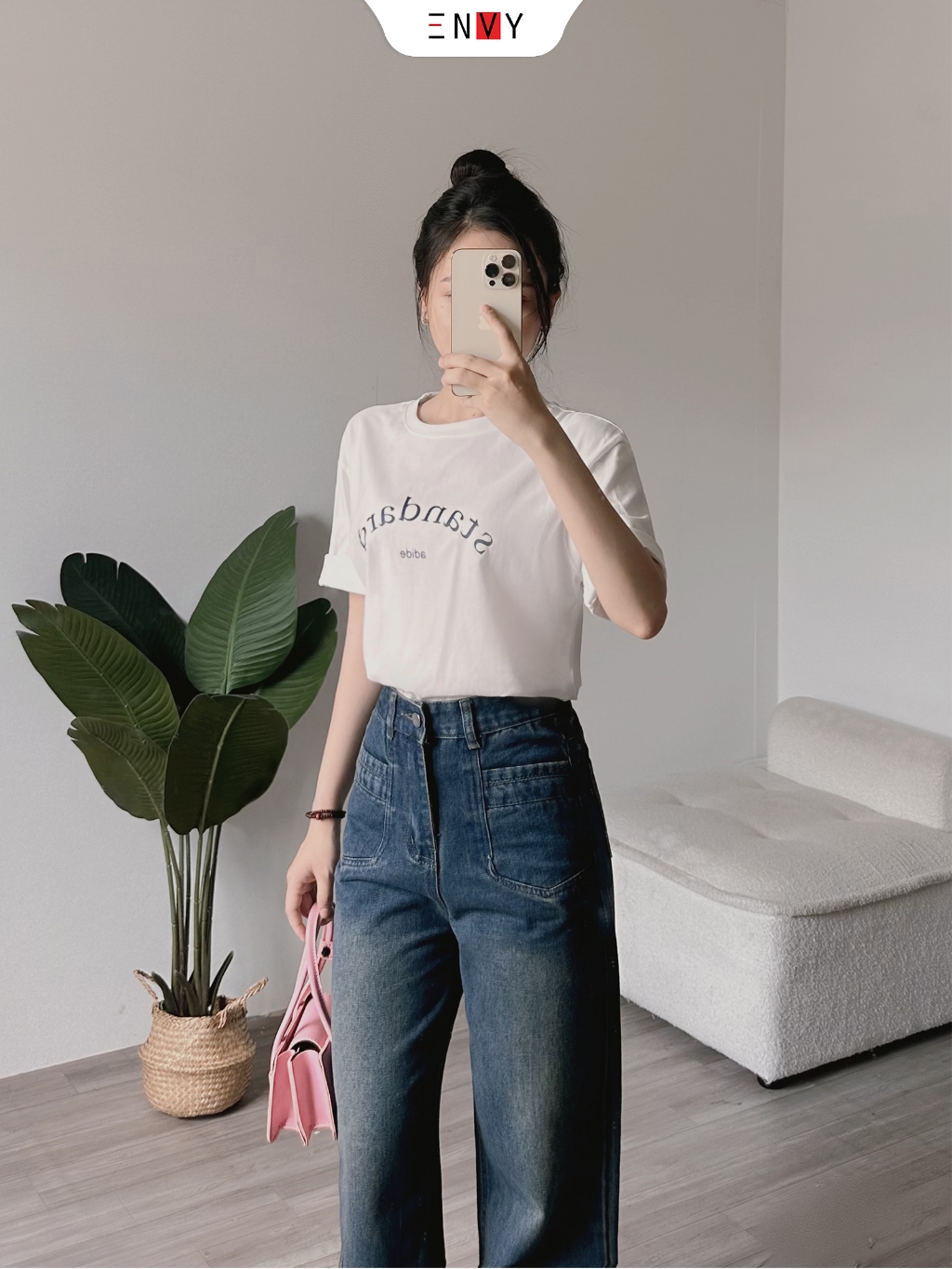 Ảnh Quần Jean Nữ Màu Đậm Dễ Phối Đồ ENVY J109 3