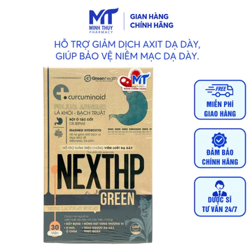 Viên Uống Dạ Dày NextHP Green Hộp 30 Viên - GreenHealth - Dành Cho Người Bị Viêm Loét Dạ Dày, Đầy Bụng, Ợ Hơi, Ợ Chua.