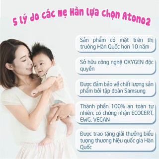 Sữa dưỡng ẩm hữu cơ cho bé Atono2 Oxygen Lotion dành cho da nhạy cảm, khô, ngứa 160g