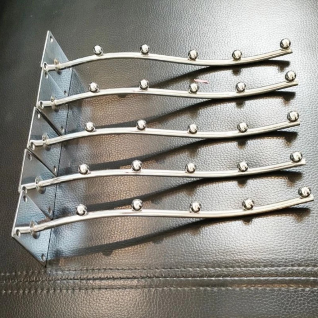 (5 CHIẾC) Móc tay bi cong gắn tường cài thanh inox loại 5-7-9 bi, tay ...